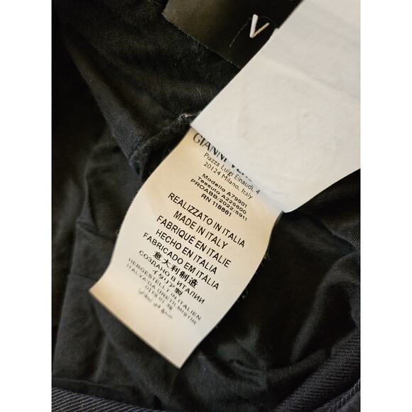 Versace Collection Mens Straight Leg Dress Pants Black EUR 50 Made In Italy 2a - Picture 5 of 8